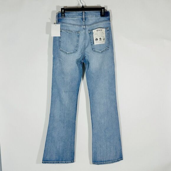 ETICA Anya High Rise Modern Flare Blue Jeans In River Cliff Size 29x32 NWT $239 - Picture 5 of 12